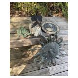 GROUP INCLUDING METAL SUNDIAL, BIRD FEEDER, ETC.