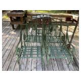 METAL PATIO CHAIRS WITH GLASS TOP TABLE 54 INCH DI