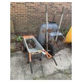 PAIR OF METAL WHEELBARRELS