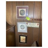 GROUP OF FRAMED PRINTS, YARN ART, 9 IN X 11 IN UP