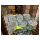 GROUP OF CLEAR GLASS SERVING DISHES, PRESSED GLASS