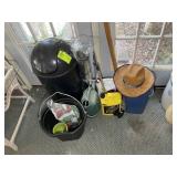 MISC GROUP INCLUDING, TRASH CAN, BICKET, PRUNERS,