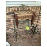 METAL FRAME GLASS TOP SIDE TABLE 18 IN X 13 IN X 1