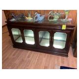4 DOOR 2 SHELF LIGHTED DISPLAY CABINET, 56 IN X 16