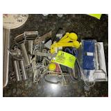 GROUP OF KITCHEN UTENSILS, KNIFE SHARPENER, MEASUR