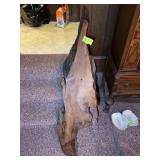 PIECE OF LIVE EDGE DECORATIVE WOOD SLAB, 63 IN LON