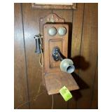 VINTAGE WALL TELEPHONE, 25 IN TALL APPROXIMATELY