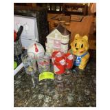 MISC GROUP INCLUDING, COOKIE JARS, EGG BAKER, GLAS