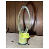 HAND BLOWN GLASS VASE, YELLOW, 18 IN TALL
