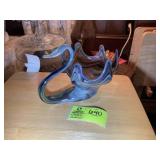 HAND BLOWN GLASS SWAN, MULTI COLOR, 10 IN X 7 IN