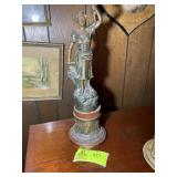 METAL STATUE ON STAND BY CHARLES RUCHOT, 17.5 IN T