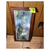 FRAMED THOMAS KINCADE BACKLIT GLASS PRINT, LAMP LI