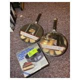 PAIR OF STIR FRY PAN SETS, AND CAKE PAN