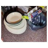 GROUP OF HOMER LAUGHLIN PLATTERS AND TODAYS HOME S
