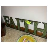 FAITH METAL SIGN, 39 IN X 12 IN