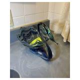 HAND BLOWN GLASS SWAN BOWL, BLUE, 13 IN X 8.5 IN