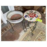 DECORATIVE SIDE TABLE 14 IN DIAM X 23 IN TALL AND
