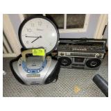MISC GROUP INCLUDING RCA CD PLAYER, BOOM BOX, CLOC