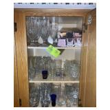 CONTENTS OF CABINET INCLUDING STEMMED GLASSWARE, B