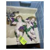 PAIR OF WALL CHERUBS APPROX 15 IN TALL