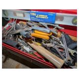 CRAFTSMAN METAL TOOL BOX WITH MISCELLANEOUS TOOLS,
