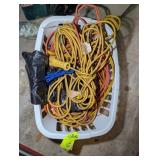 PLASTIC LAUNDRY BASKET WITH MISCELLANEOUS DROP COR