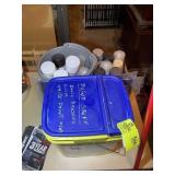 GROUP OF PAINTING RELATED ITEMS, SPRAY PAINT, TARP