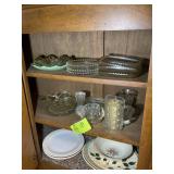 ASSORTED GROUP OF SERVING DISHES, GLASS PLATES, PI