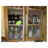 BOTTOM TWO SHELVES ASSORTED GLASSWARE, LOWBALL GLA