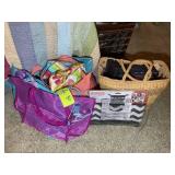 LARGE GROUP OF WOMENS HAND BAGS, TOTE BAGS, COSMET