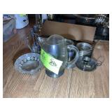 GROUP OF VINTAGE DECORATIVE SERVING ITEMS, WATER P