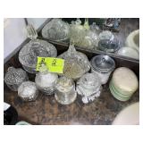 GROUP OF LIDDED JARS AND DISHES
