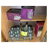 CONTENTS OF CABINET INCLUDING DECANTER SET, CREAM