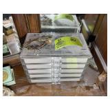 5 DRAWER JEWELRY BOX WITH ASSORTED COSTUME JEWELRY