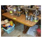 LAMINATE TOP DOUBLE PEDESTAL DINING TABLE 57 IN LO