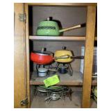 GROUP OF VINTAGE STERNO STYLE POTS