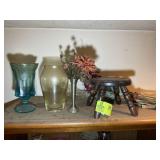 GROUP OF MISCELLANEOUS DECORATIVE ITEMS ON TOP OF