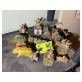 GROUP OF RABBIT FIGURINES