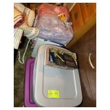 LARGE GROUP OF SEWING RELATED ITEMS, YARN, CROCHET