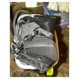 LAUNDRY BASKET WITH MISC WOMENS PURSES/HAND BAGS