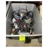 TOTE WITH LARGE ASSORTMENT OF CORDS ADAPTERS POWER