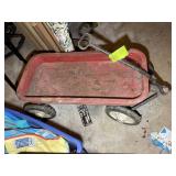 VINTAGE HAMILTON METAL RED WAGON TUB IS 16 AND 1/2
