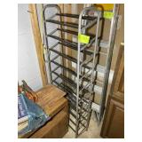 GROUP INCLUDING METAL SHOE RACK 62 IN TALL AND TWO