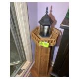 LARGE WOOD AND METAL HOMEMADE LIGHTHOUSE APPROXIMA