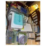 LARGE GROUP OF MISC TOTES AND LIDS, NOT ALL TOTES