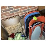 GROUP OF MISCELLANEOUS METAL FOLDING CHAIRS AND SM