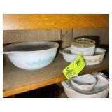 TOP SHELF, INCLUDING MAID OF HONOR, GLASS BOWLS AN