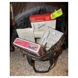 GROUP INCLUDING ROLLING SEWING MACHINE BAG, SINGER
