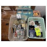 GROUP OF COSTUME JEWELRY, LIGHTER COVERS, ETC