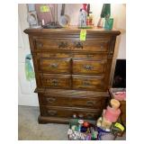 5 DRAWER CHEST OF DRAWERS,  37.5 IN X 19 IN X 53 I